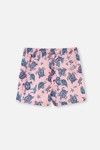 Dagi Rosafarbene Caretta-gemusterte Badeshorts für Jungen