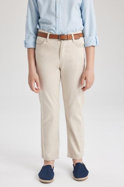 DeFacto Boys' Belted Gabardine 2-Piece Pants Z9209a623sm