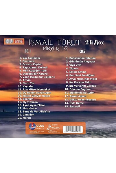Ulus Müzik سي دي - إسماعيل توروت - بيريوس (1&2) 2 علبة سي دي