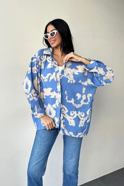 VOLT CLOTHİNG قميص نسائي كبير الحجم مطبوع رقميًا