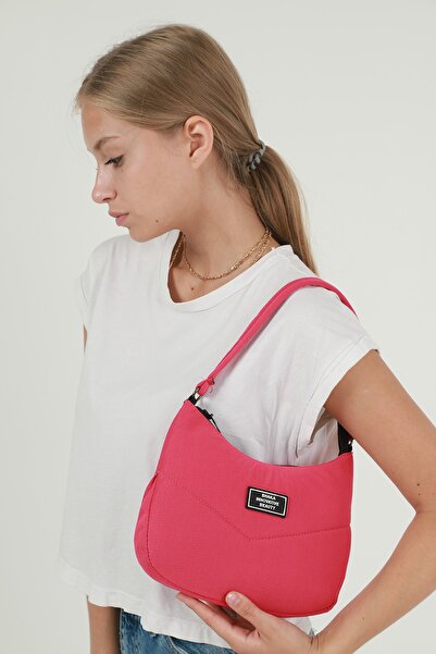 SHAKA Fuchsia U34 Single Zipper Compartment Canvas Fabric Women's Daily Bague...