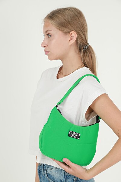 SHAKA Grass Green U34 Single Zipper Compartment Canvas Fabric Women's Daily B...