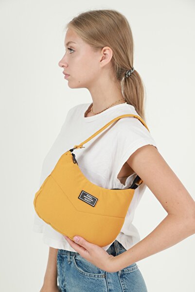 SHAKA Mustard U34 Single Zipper Compartment Canvas Fabric Women's Daily Bague...