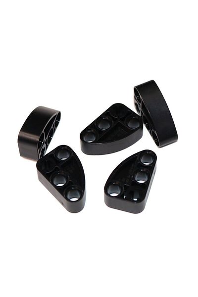 LEGO Original Technic MOC Custom Accessory Liftarm Modified L-Shape Quarter Ellipse 2 x 3 Black 2 pcs