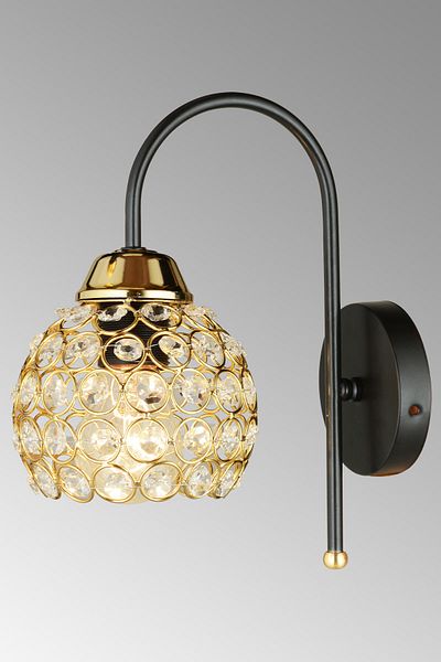 Kraliçe Black Crystal Down - Modern Facing Sconce