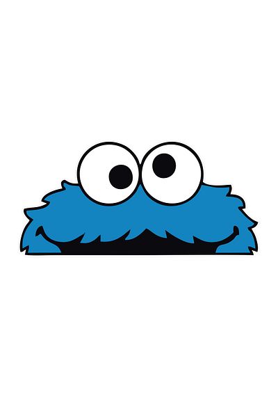 esticker 14 X 7 Cm Cookie Monster Sticker Car Laptop Motor Auto Sticker
