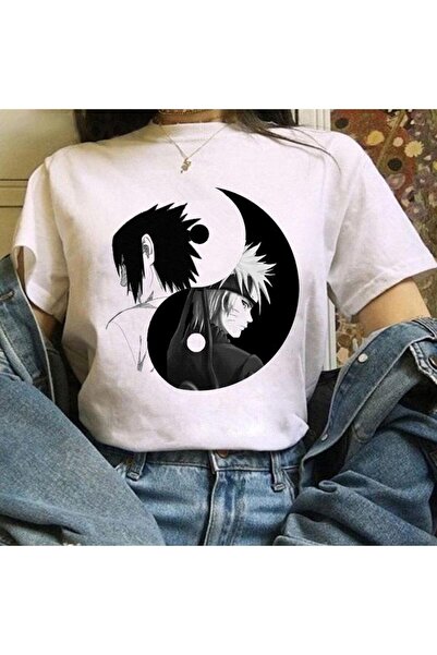 Adrift Kırmızı Etiket Gala Naruto Uzumaki Sasuke Uchiha Anime T-shirt 11733