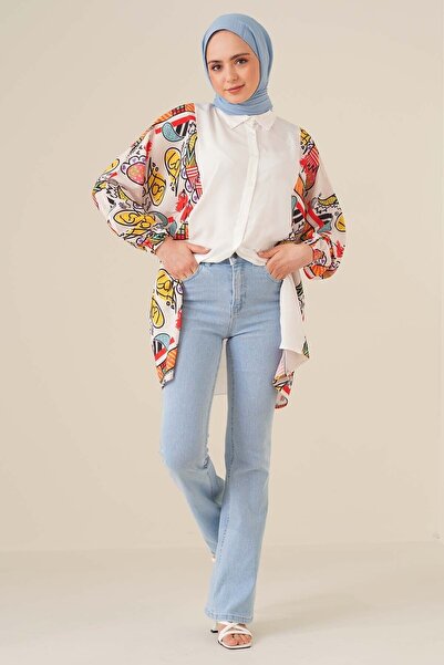 SANTA BELLA بنطلون جينز دودج أزرق فاتح واسع الساق للنساء مضيء لا يبهت من الليكرا