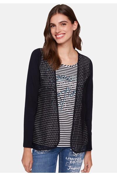 Soccx Jacken-Layering, Rundhalsausschnitt und Glitzerstein-Artwork auf dem Etiket Baskılı Gömlek Langarmshirt