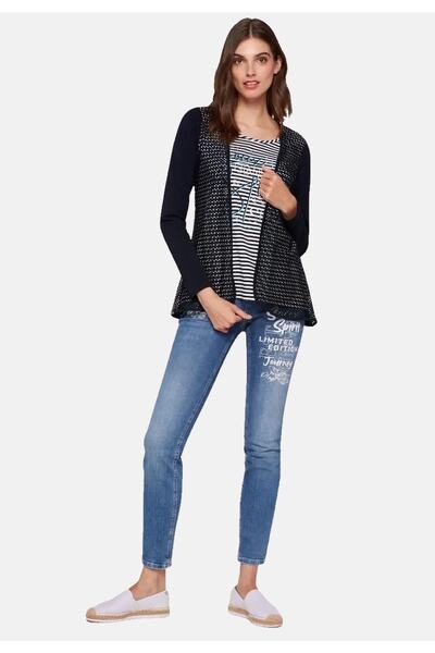 Soccx Jacken-Layering, Rundhalsausschnitt und Glitzerstein-Artwork auf dem Etiket Baskılı Gömlek Langarmshirt