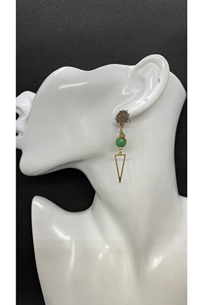 Porsuk Alternatif اليدوية العرقية أصيلة الهبي اليشم حجر الأقراط مع جهاز النحاس