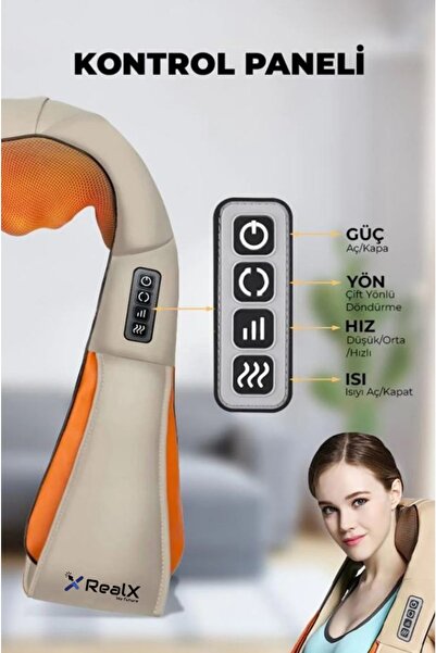 Realx Ovmalı Isıtmalı Boyun Sırtbel Omuz Cihazı Bacak Masaj Aleti