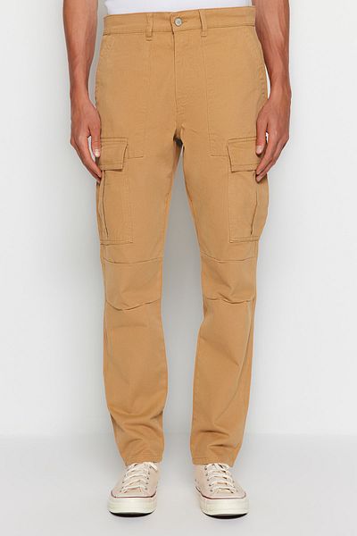 Trendyol Collection Camel Slim Fit Cargo Gabardine Trousers TMNSS23PL00042