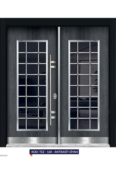 tezwood ahşap kapı sanayi Çelik Kapı Fiyatları Siyah Renk Statik Kasalı Çelik Kapı, Apartman Giriş Kapısı Sağ Açılım