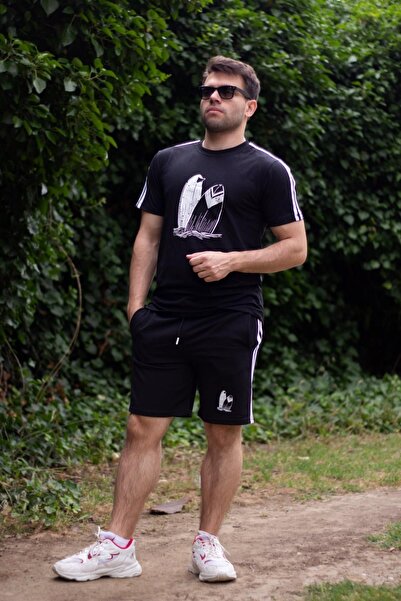 Azıcık Akıllı Ανδρικό κοστούμι μαύρο κάτω μέρος βαμβακερό άνετο σορτς με απαλή υφή 23eest0171