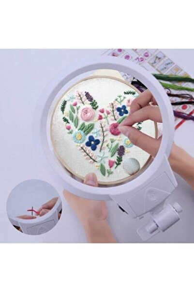 LEIDORY 130mm Masa Üstü Işıklı Büyüteç Çalışma Lambası Lup Mercek Akrobat Büyüteç