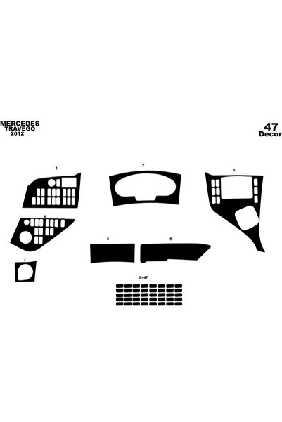 meriç cockpit design ميريتش ®   ميرسيدس ترافيجو توربيو أمامي مطلي أسود لامع 4...