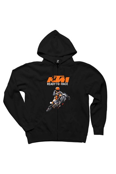 Z zepplin Φούτερ Ktm Ready To Race Moto με μαύρη κουκούλα με φερμουάρ