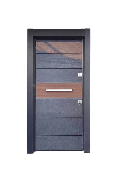 tezwood ahşap kapı sanayi Siyah Kasalı Lüx Villa Kapısı, Antrasit Düz Model Daire Kapısı Sağ Açılım