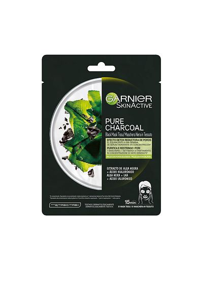 Garnier Schwarze Maske aus reiner Kohle, Stoff, Detox-Effekt, 28 g