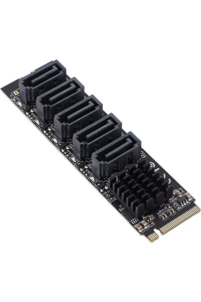 Alfais 4496 M.2 Nvme Pci-e X4 X8 X16 To Sata 3 5 Port Adaptor Riser Çoklayıcı...