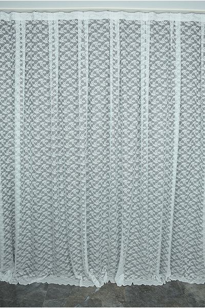 AKÇA TEKSTİL Flower Model Off White Color Single Wing Ready Planted Pleated Background Curtain 300*260 Cm