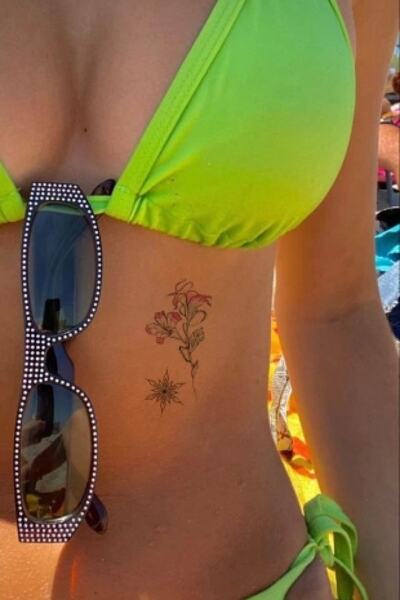 Barly Keman Gül Tilki Ve Motifli Geçici Dövme Tattoo