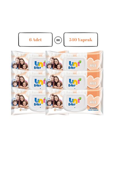 Uni Baby Aile Islak Mendil 6'lı 540 Yaprak