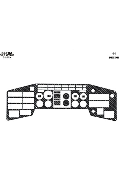 meriç cockpit design ميريتش ®   Setra 315 Gthd تنجيد أمامي أسود لامع 11 قطعة ...