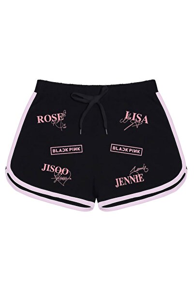 MECH BUTİK Blackpink Üye Isim Baskılı Siyah Kadın/kız Şort
