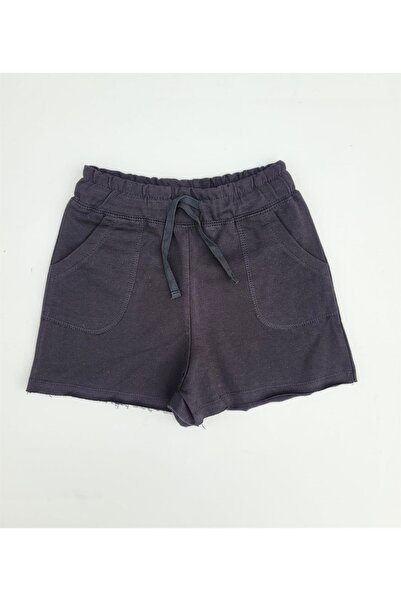 Çikoby Pantaloni scurți pentru fete din bumbac, cu talie elastică, cu buzunare