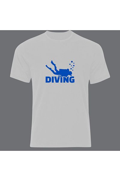 fame-stoned Swimming Diving Swimming Printed Unisex 100% Cotton White T-Shirt