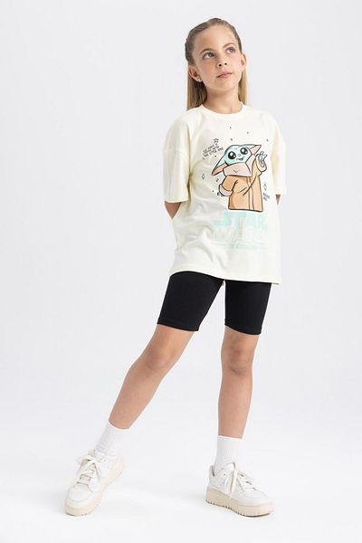 DeFacto Girl's Star Wars-mandalorian Relax Fit Short Sleeve T-Shirt