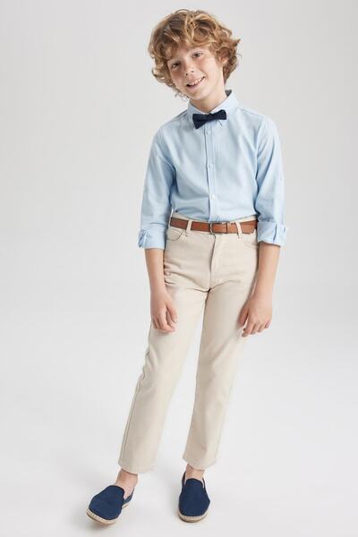 DeFacto Boys' Belted Gabardine 2-Piece Pants Z9209a623sm