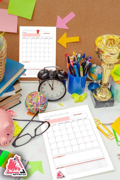 artpap Aylık Hatırlatıcı Planlayıcı | Monthly Planner , Günlük, Haftalık Ajanda, Defter | A5 50syf 15*21cm
