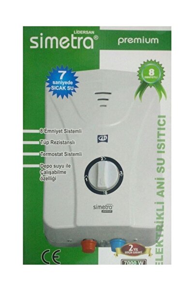 Ermiya Elektirikli Şofben 8 Emniyetli Montaj Hariç 7500 Wat Simetra.