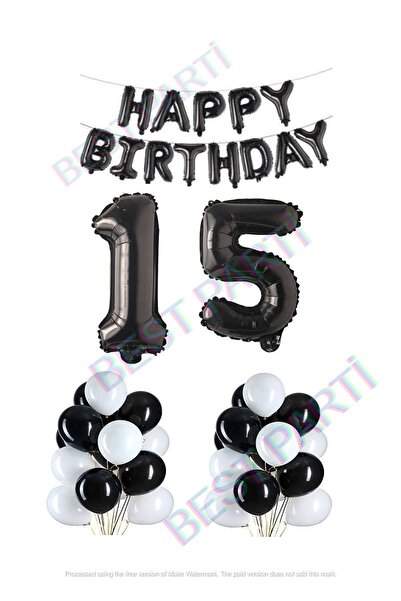BEST PARTİ DOĞUM GÜNÜ PARTİ SÜSLERİ Happy Birthday Black Color Foil Balloon L...