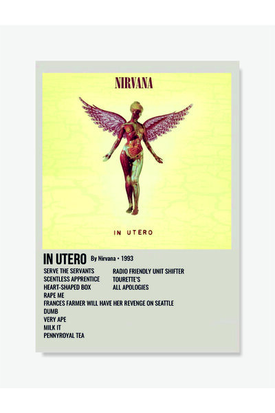 fırsatlar diyarı In Utero - Nirvana Müzik Info Card Bilgi Kartı Duvar Posteri