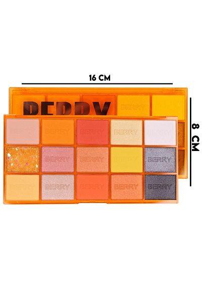 IMAN OF NOBLE 15-Piece Matte Eyeshadow Palette - Berry Cola Colored, Orange Packaged and Pearlescent