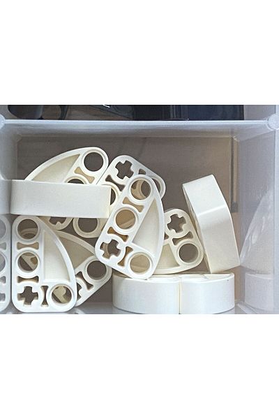 LEGO Original Technic MOC Custom Accessory Liftarm Modified L-Shape Quarter Ellipse 2 x 3 White 2 pcs