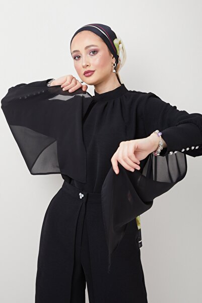 THE RAREBELL Chiffon Cloak Hijab Crop tunic set