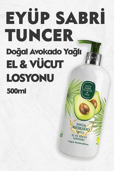 Eyüp Sabri Tuncer 500 ml Natural Avocado Oil Hand and Body Lotion