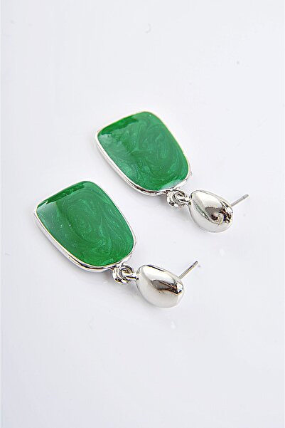 EUROMODA Sedefli Mineli Özel Tasarımlı Vidalı Küpe