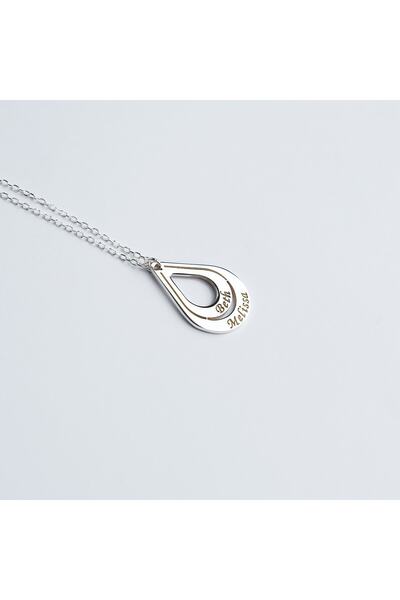 Satürn Silver Kuyumculuk 925 Ayar Gümüş Isimli Damla Kolye Aile Kolye 2 3 4 5 Isimli Kolye