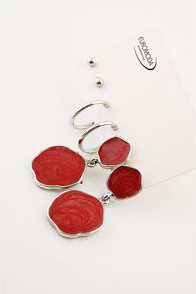 EUROMODA Pearlescent Enamel Specially Designed Screw Pendant Earrings