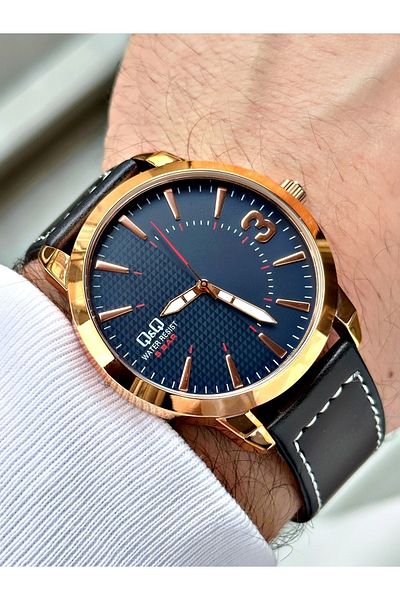 Q&Q Qb99j161d Leather Cord Men's Wristwatch