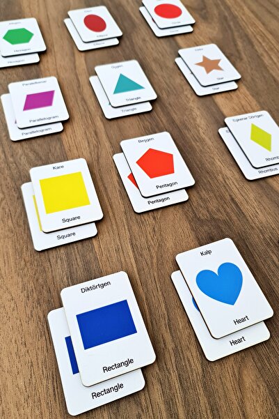 metafortoys Ahşap Geometrik Şekiller Zeka Kartları Eşleştirme Oyunu Okul Öncesi Eğitim Materyali