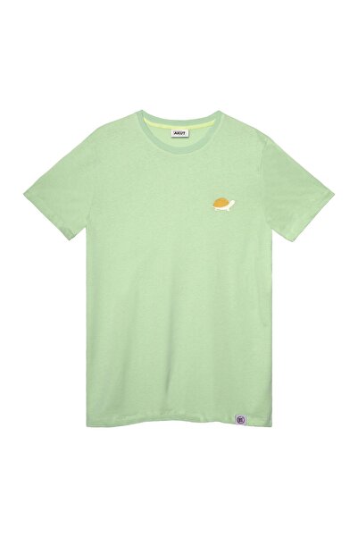 Kaplumbağa Motifli Unisex Tişört - Su Yeşili - L