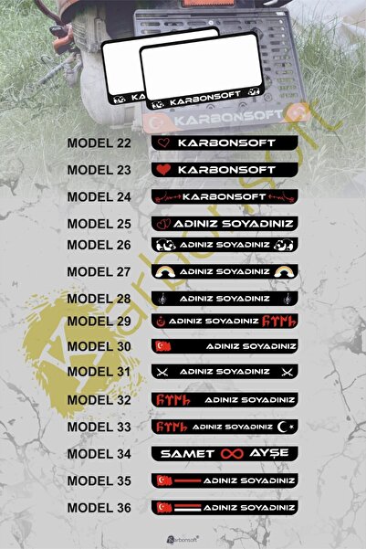 karbonsoft Motor Plakalık 1 Adet Takmatik Motosiklet Plakalık Kişiye Özel Plakalık