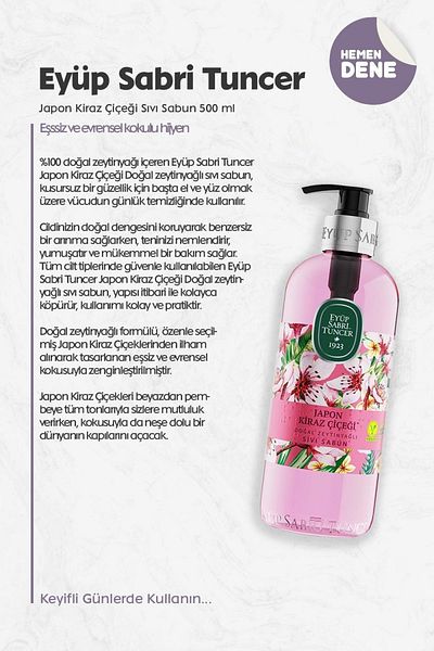 Eyüp Sabri Tuncer Japanese Cherry Blossom Liquid Soap 500 Ml